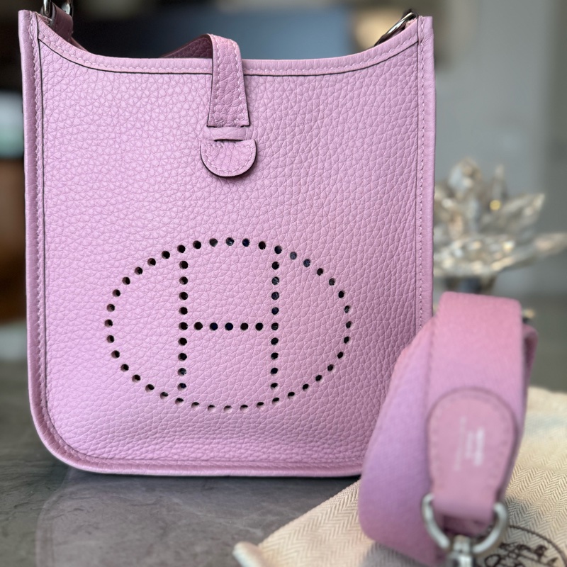 愛馬仕 mini Evelyne 錦葵紫X9-0