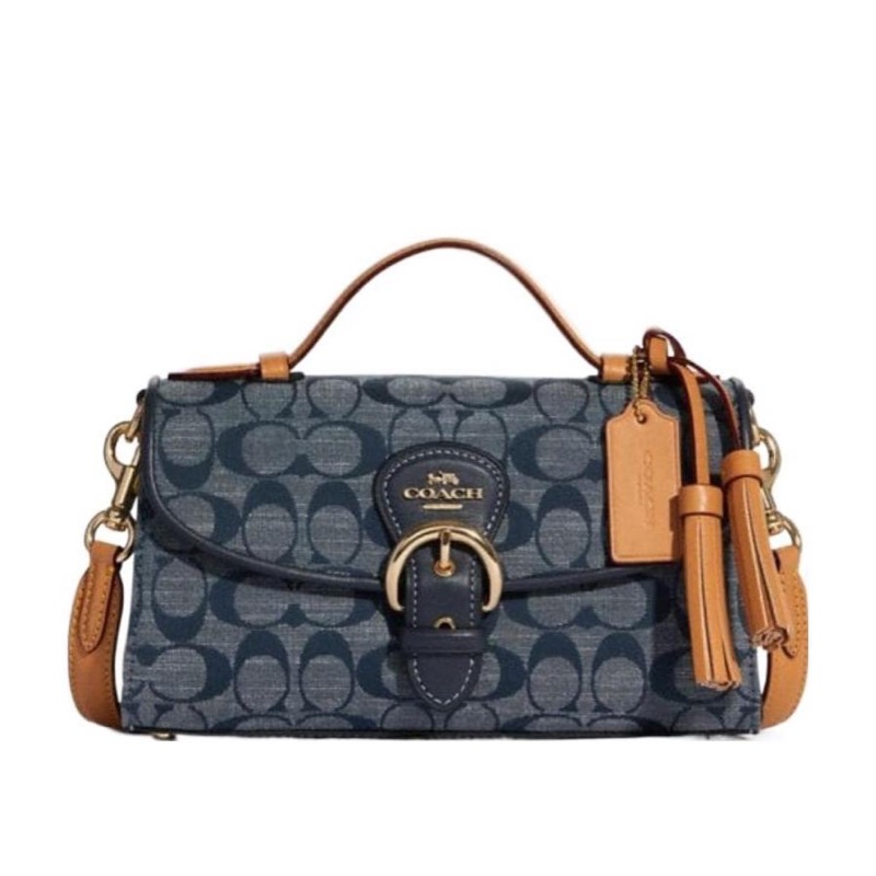 Coach 女士 徽標單肩包均碼碼長度：23.5CM，寬度：8.26CM，高度：12.7CM-3