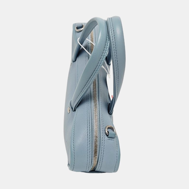 BALENCIAGA Triangle淺藍色牛皮印花單肩包斜挎包手提包銀色五金可拆卸肩帶 9.8新-2