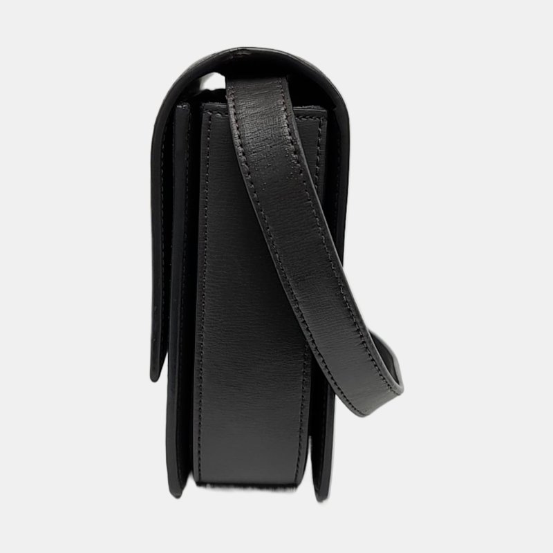 YSL BELLECHASSE深灰色牛皮單肩包斜挎包手提包金色五金可拆卸肩帶9.8新-2