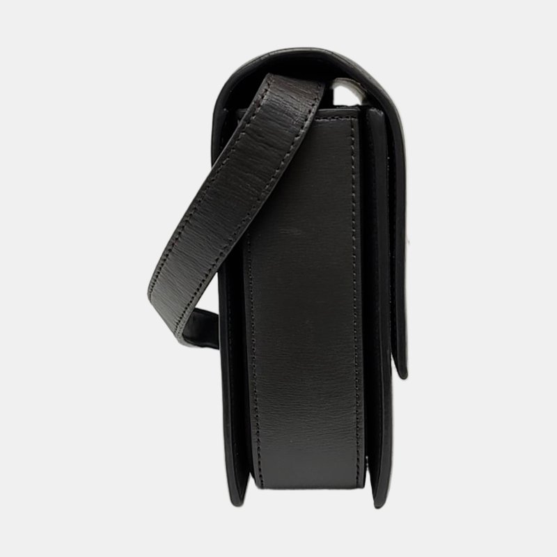 YSL BELLECHASSE深灰色牛皮單肩包斜挎包手提包金色五金可拆卸肩帶9.8新-3