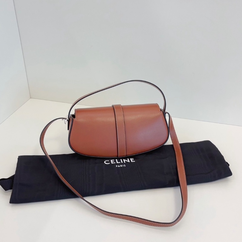 Celine Tabou焦糖鎖頭手提腋下包18*5*8  99新配件塵袋-5