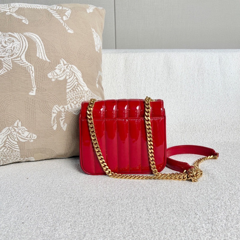 YSL Vicky紅色漆皮方胖子金扣18*15*7 98新配件塵袋-5
