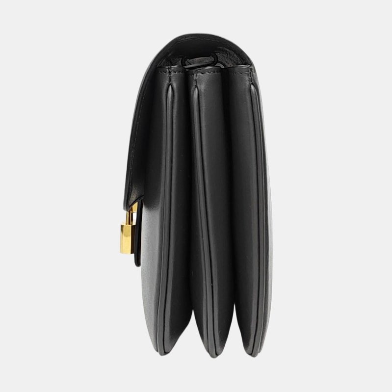 CELINE TABOU深灰色牛皮斜挎包 金色五金 可拆卸肩帶 9.8新-2