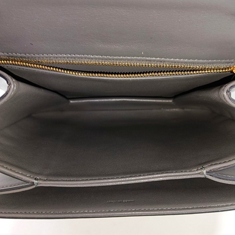 CELINE TABOU深灰色牛皮斜挎包 金色五金 可拆卸肩帶 9.8新-6