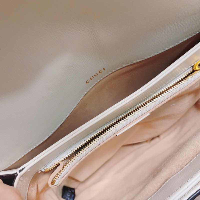 Gucci 1955白色老花肩背斜背包25*16*7cm 98新配件塵袋-2