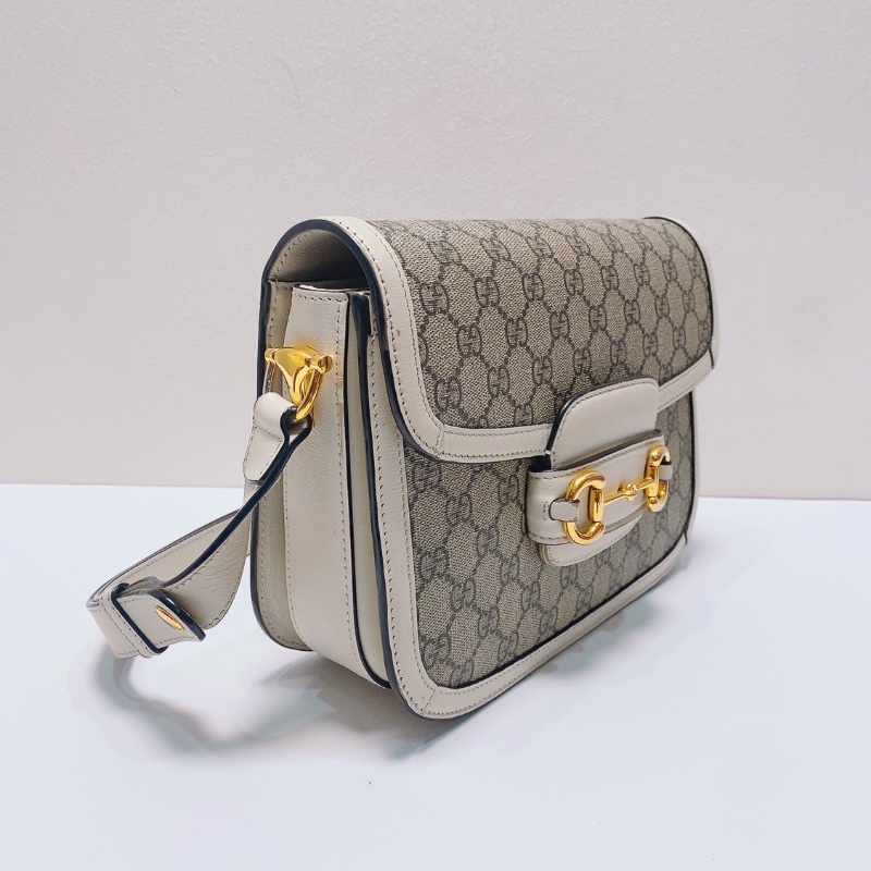 Gucci 1955白色老花肩背斜背包25*16*7cm 98新配件塵袋-4
