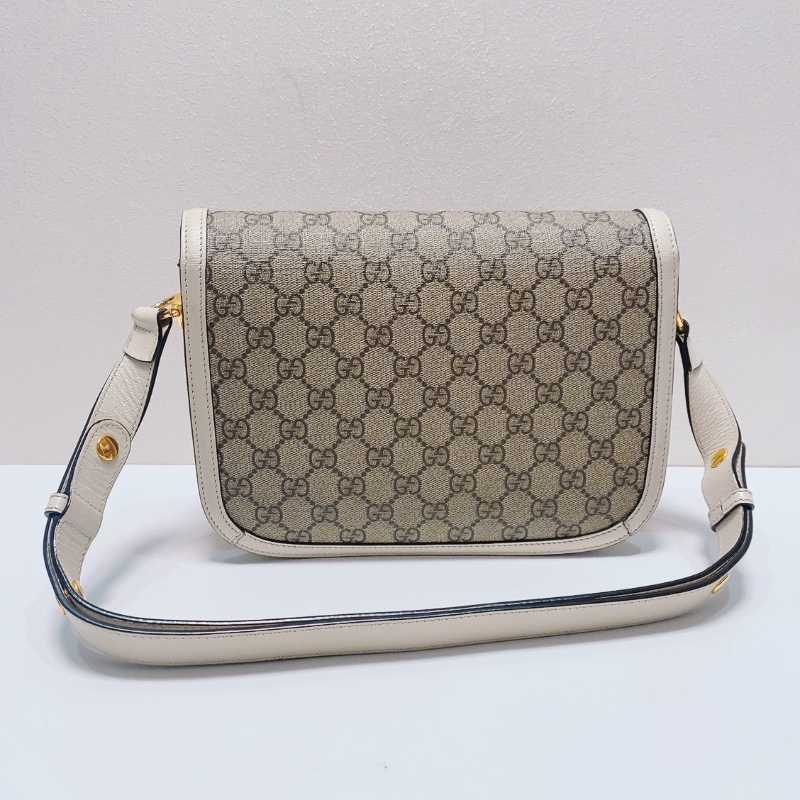 Gucci 1955白色老花肩背斜背包25*16*7cm 98新配件塵袋-5