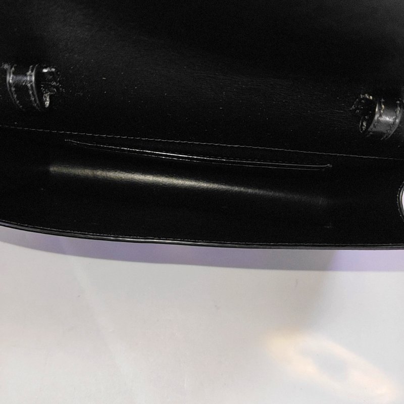 YSL 黑色牛皮斜挎包單肩包手拿包 金色五金 可拆卸肩帶-6