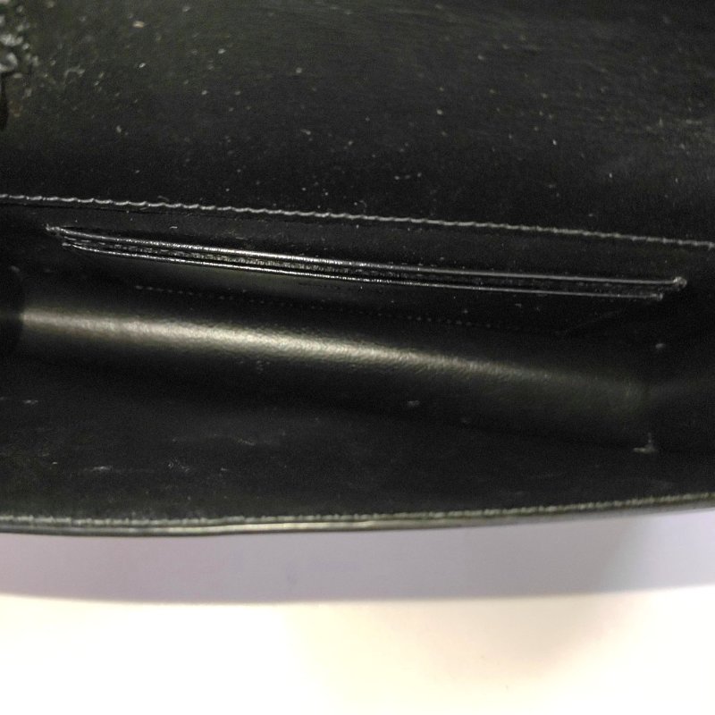 YSL 黑色牛皮斜挎包單肩包手拿包 金色五金 可拆卸肩帶-11