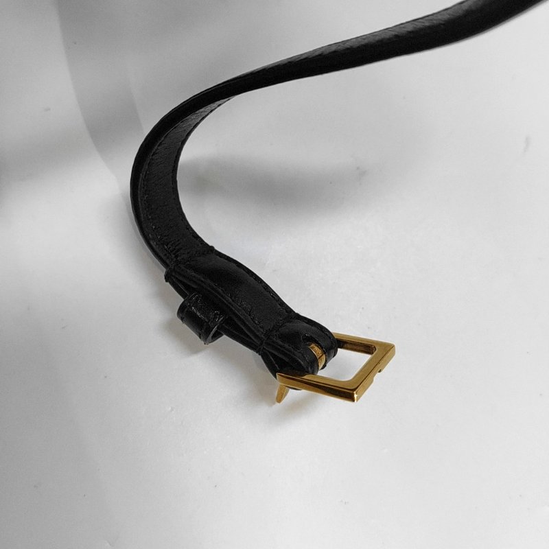 YSL 黑色牛皮斜挎包單肩包手拿包 金色五金 可拆卸肩帶-12