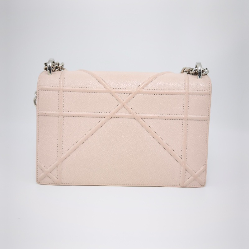 DIOR 粉色銀扣盾牌肩背斜背包25*16*6 98新配件塵袋 保卡-6