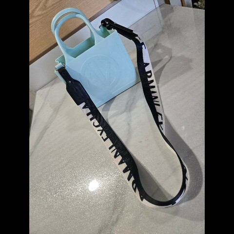 ARMANI EXCHANGE淺冰綠矽膠托特包