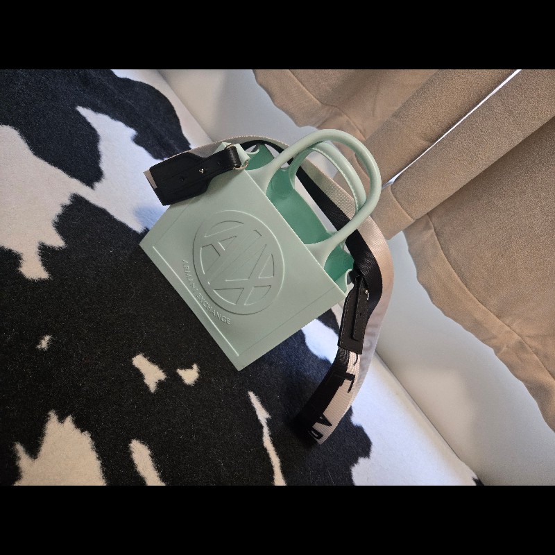 ARMANI EXCHANGE淺冰綠矽膠托特包-3