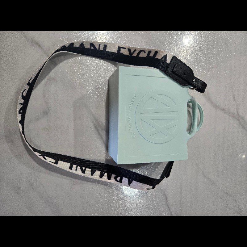 ARMANI EXCHANGE淺冰綠矽膠托特包-6