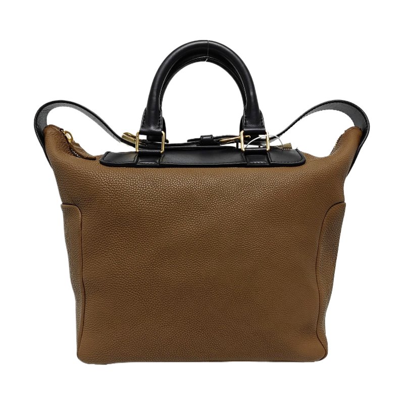 BALENCIAGA棕色牛皮手提包金色五金-0