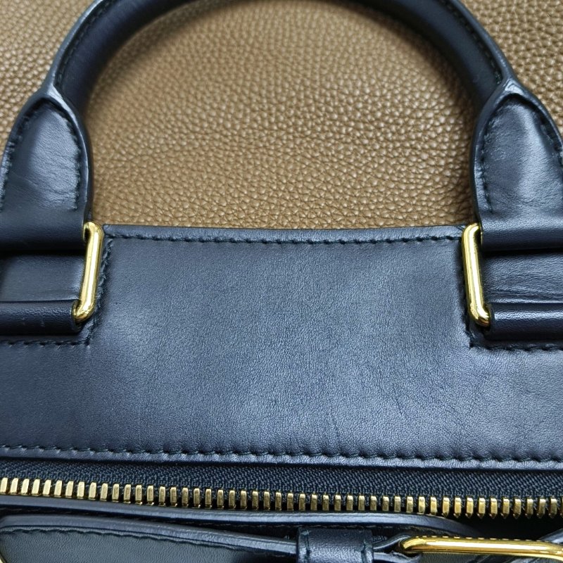 BALENCIAGA棕色牛皮手提包金色五金-8