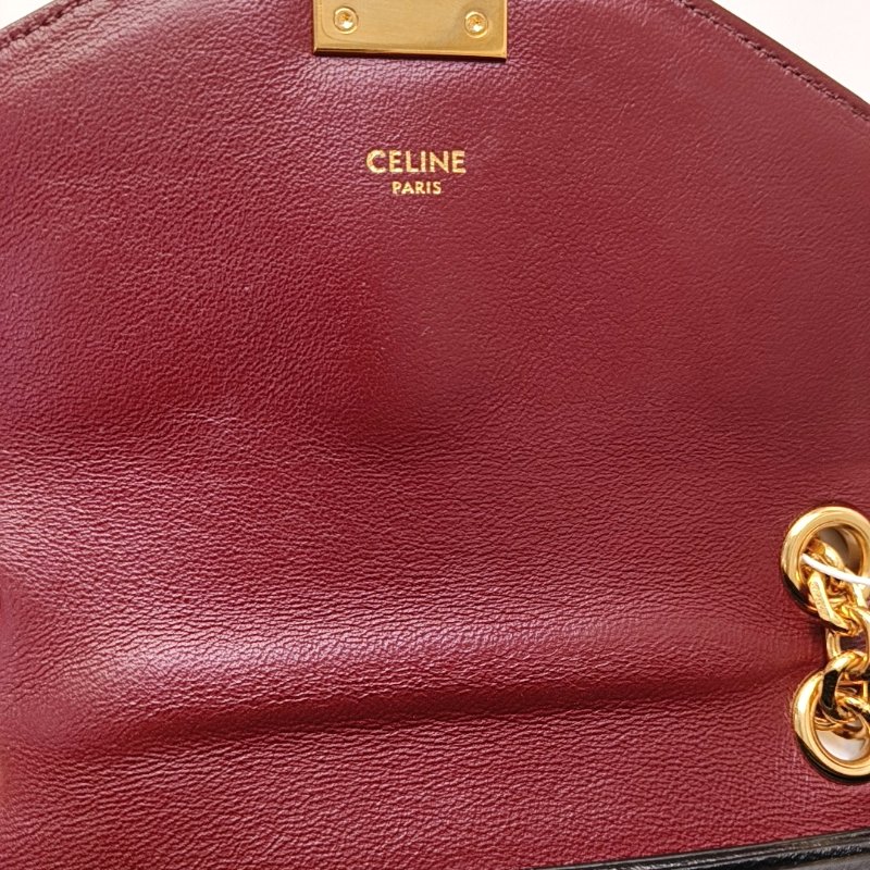 CELINE C 中號黑色牛皮單肩包手提包金色五金-10