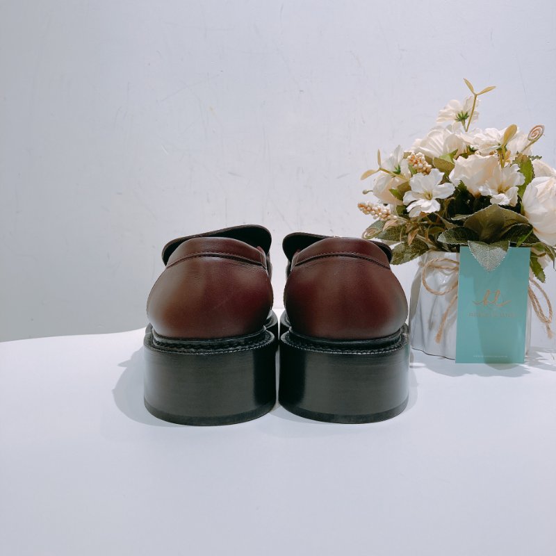 TW4679 Louis Vuitton 路易威登 酒紅色 樂福鞋 Academy Loafer Shoes 39.5 Size-2