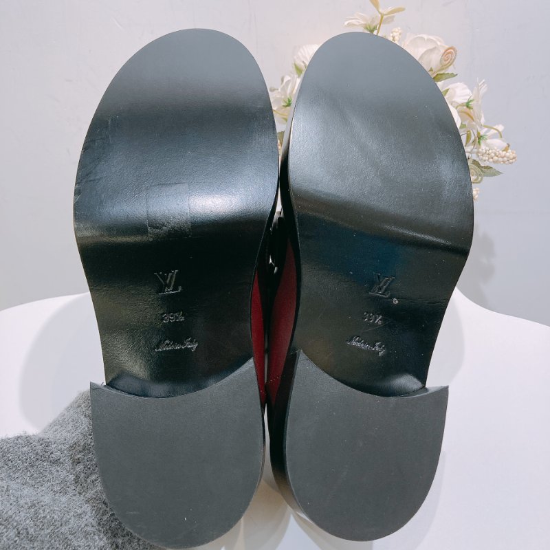 TW4679 Louis Vuitton 路易威登 酒紅色 樂福鞋 Academy Loafer Shoes 39.5 Size-8