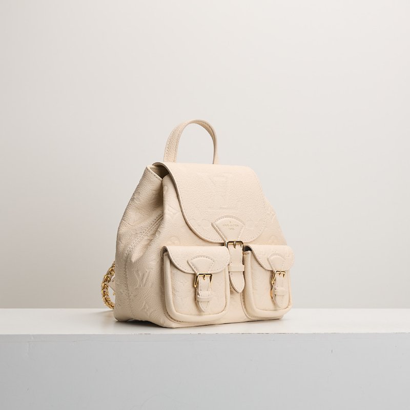 二手Lv backup 青蛙後背包／白壓紋-1