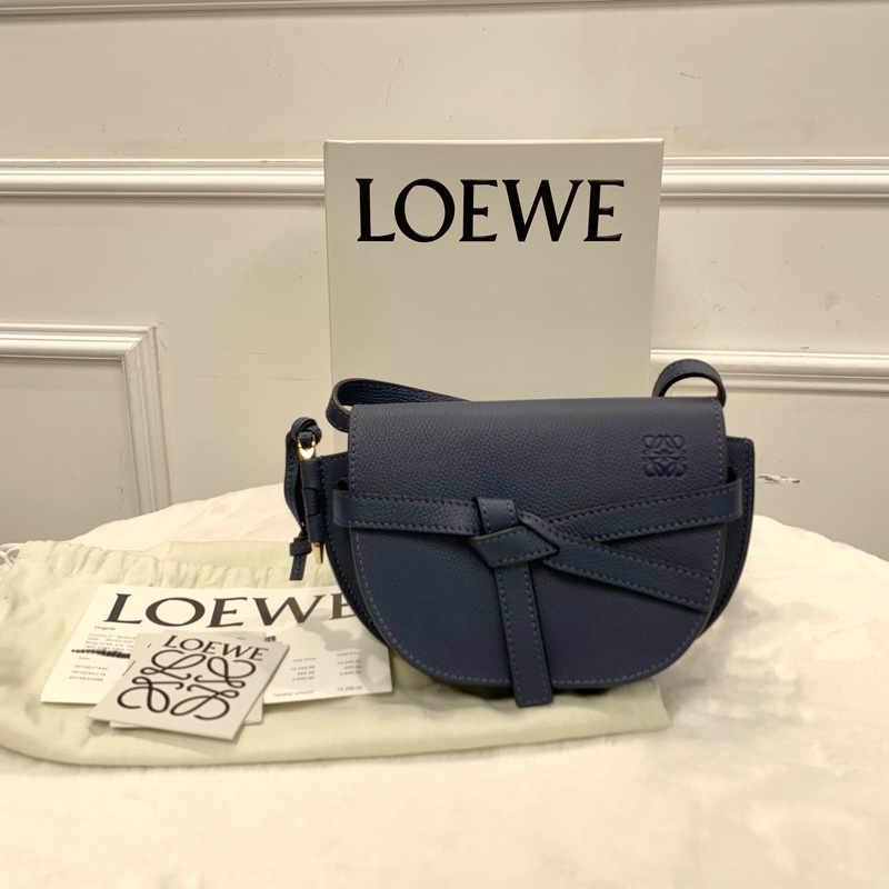 💙Loewe荔枝紋深海藍Mini Gate-0