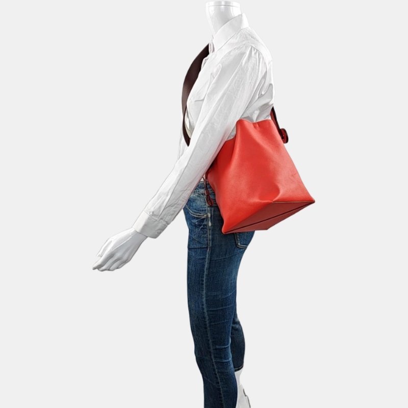 HERMES Licol番茄紅Evercolor牛皮單肩包銀色五金C刻-1