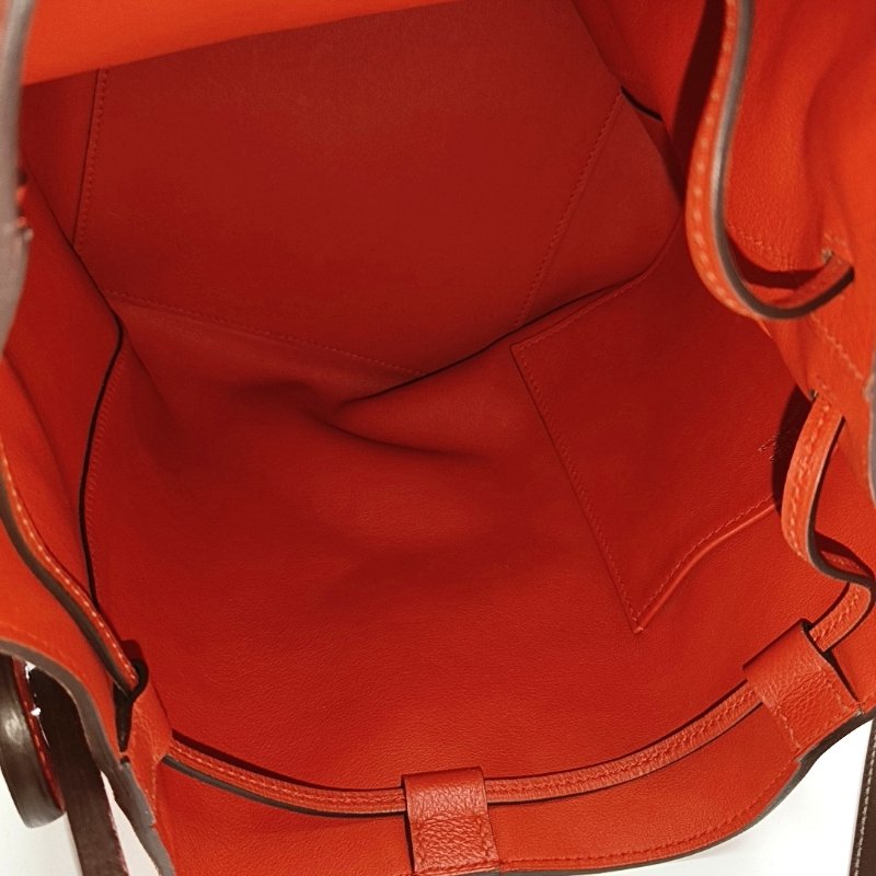 HERMES Licol番茄紅Evercolor牛皮單肩包銀色五金C刻-6