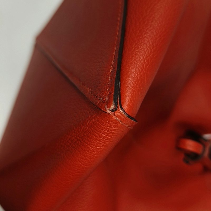 HERMES Licol番茄紅Evercolor牛皮單肩包銀色五金C刻-8