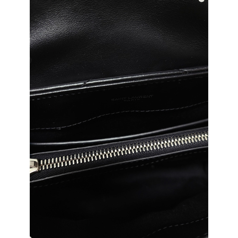 【包稅】SAINT LAURENT 黑色銀色 YSL Logo Loulou 單肩鏈條包（小號）-3