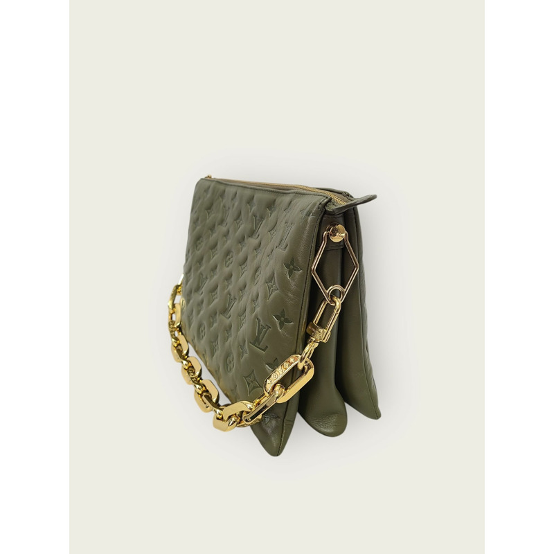 【包稅】LOUIS VUITTON 卡其色 Monogram Coussin 鏈條單肩包-1