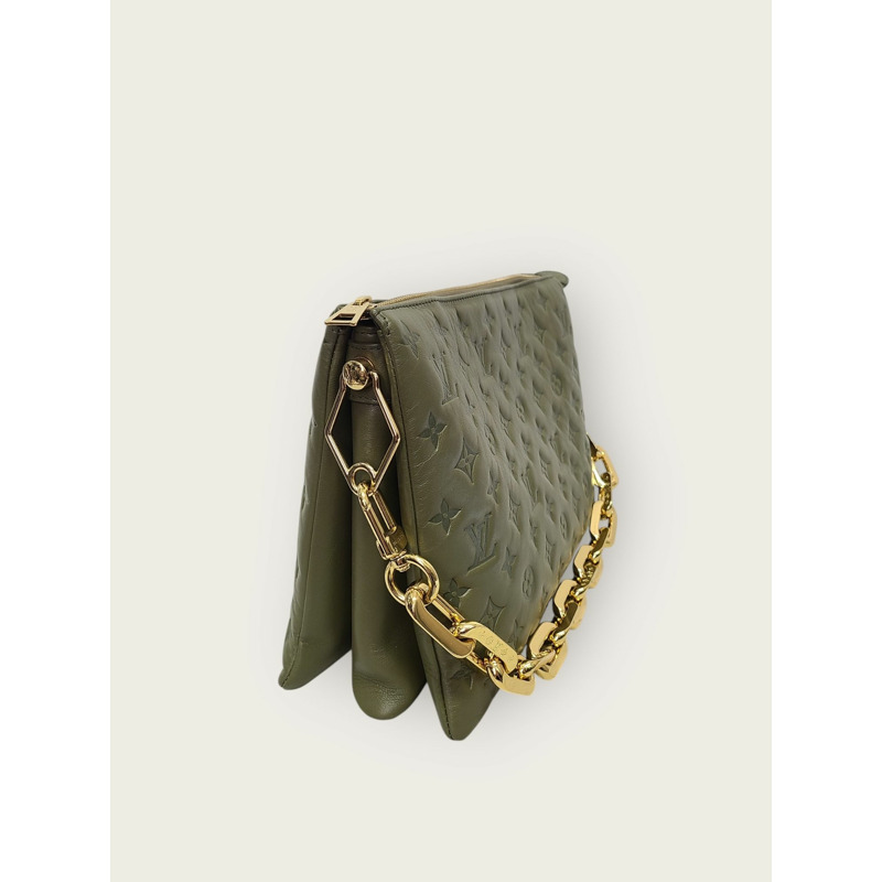 【包稅】LOUIS VUITTON 卡其色 Monogram Coussin 鏈條單肩包-2