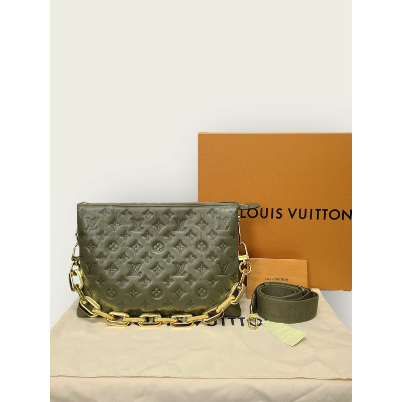 【包稅】LOUIS VUITTON 卡其色 Monogram Coussin 鏈條單肩包-6
