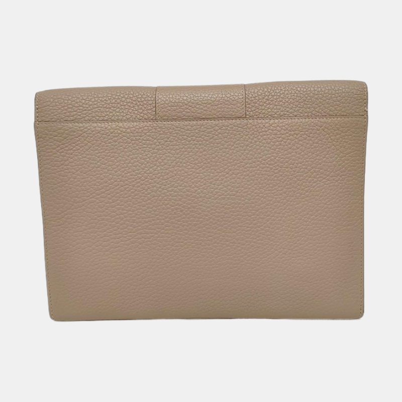 DELVAUX卡其色皮革手拿包 9.8新-4