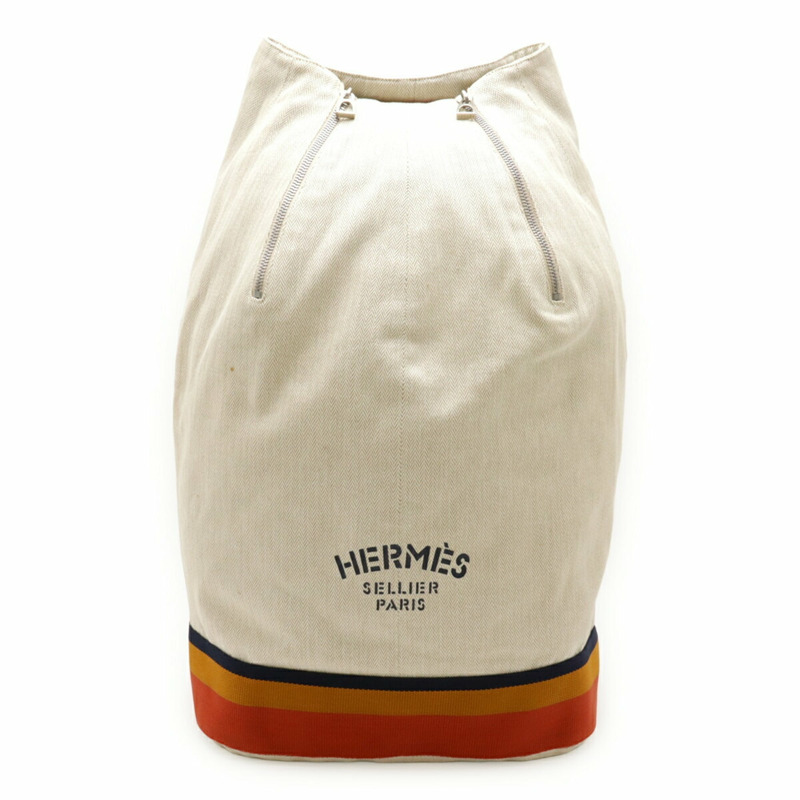 愛馬仕 Cavalier 單背包，帆布材質，天然色、橙色、黃色、海軍藍-1