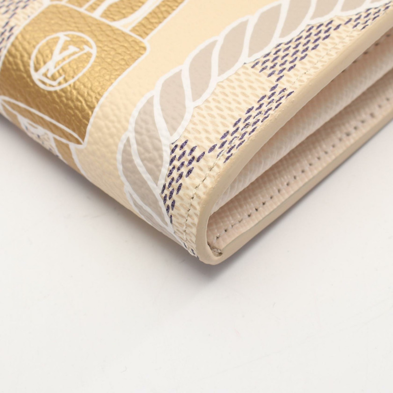 路易威登 Portefeiulle Sarah 航海風雙折錢包 N40482 白色 二手-5