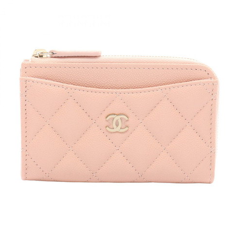 香奈兒 (CHANEL) Matelasse 零錢包/卡包 AP3179 小牛皮 粉紅色 金色五金 二手