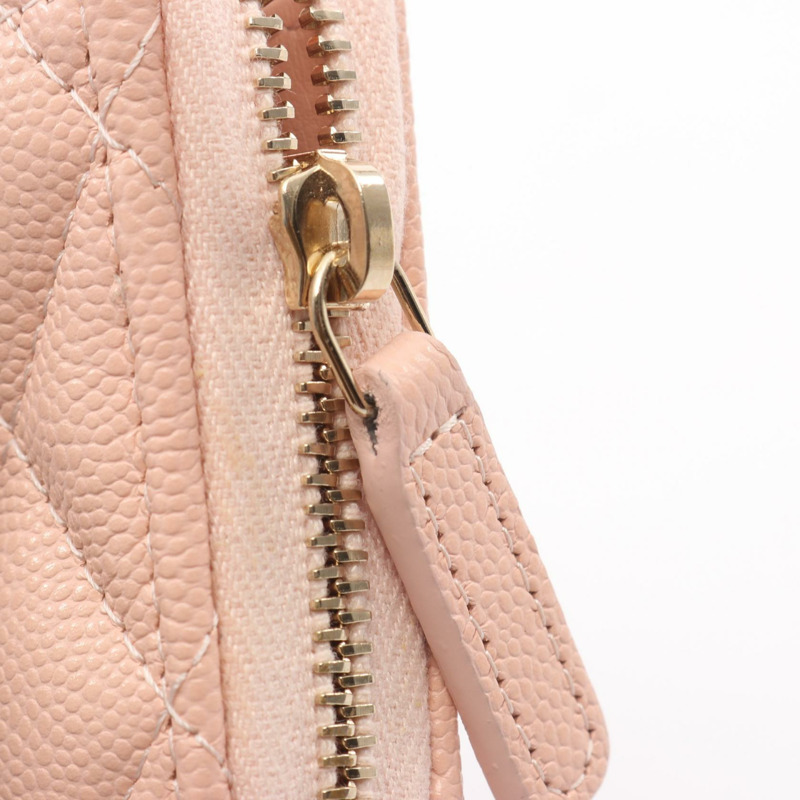 香奈兒 (CHANEL) Matelasse 零錢包/卡包 AP3179 小牛皮 粉紅色 金色五金 二手-6