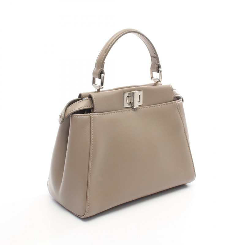 FENDI 迷你 Peekaboo 單肩斜背包 8BN244 皮革 米色 二手 女士-1