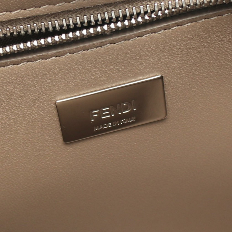 FENDI 迷你 Peekaboo 單肩斜背包 8BN244 皮革 米色 二手 女士-3