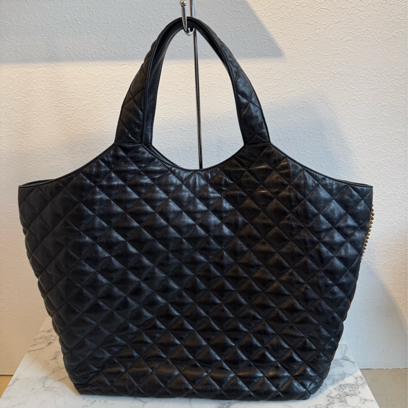 YSL黑菱格金大logo肩背包 時尚名媛最愛🫶🫶-1