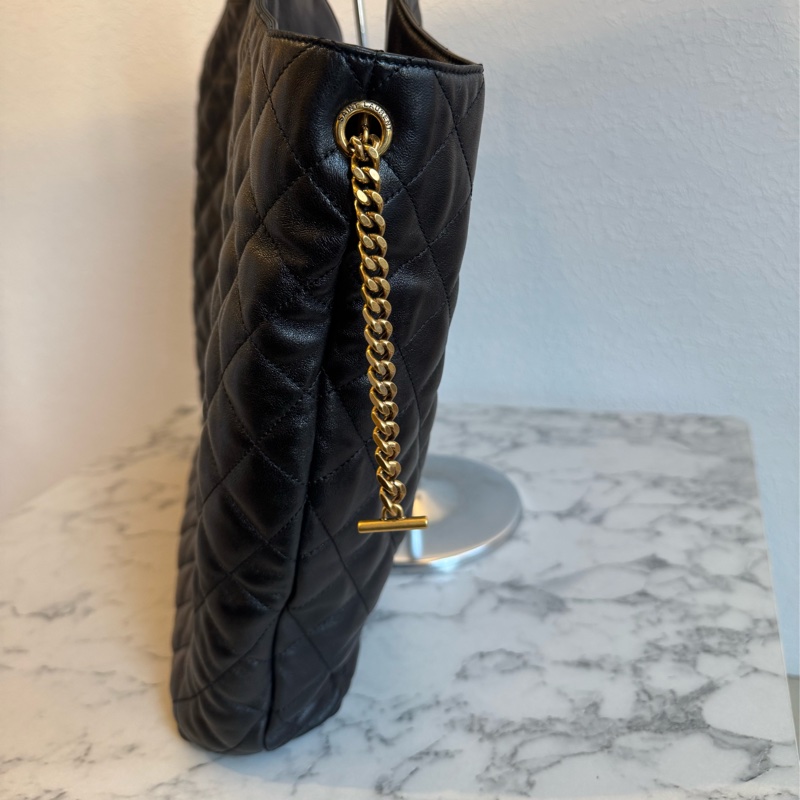 YSL黑菱格金大logo肩背包 時尚名媛最愛🫶🫶-2