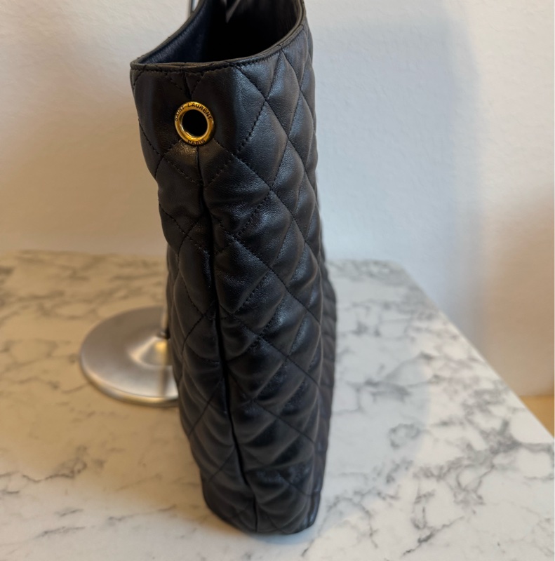 YSL黑菱格金大logo肩背包 時尚名媛最愛🫶🫶-3