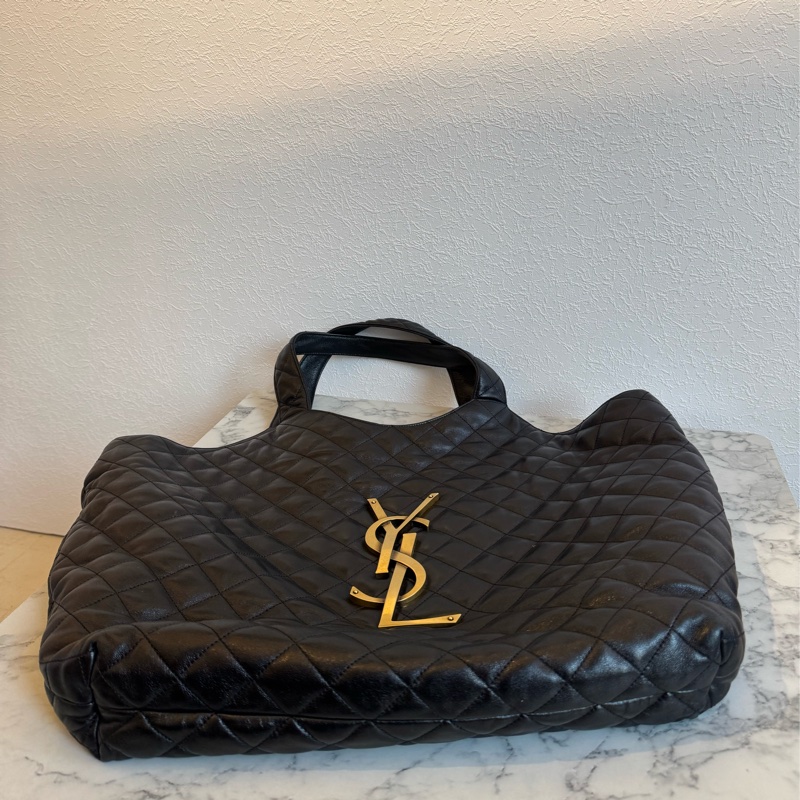 YSL黑菱格金大logo肩背包 時尚名媛最愛🫶🫶-6