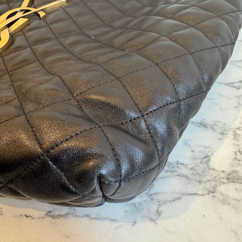 YSL黑菱格金大logo肩背包 時尚名媛最愛🫶🫶-8