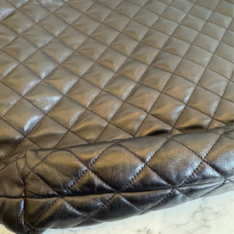 YSL黑菱格金大logo肩背包 時尚名媛最愛🫶🫶-12