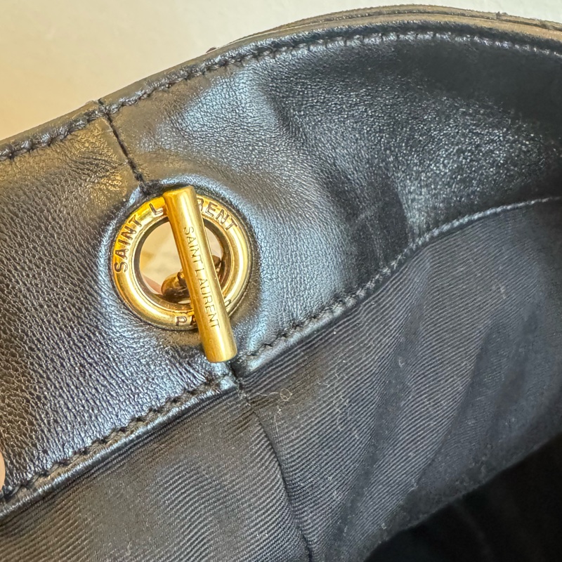 YSL黑菱格金大logo肩背包 時尚名媛最愛🫶🫶-29