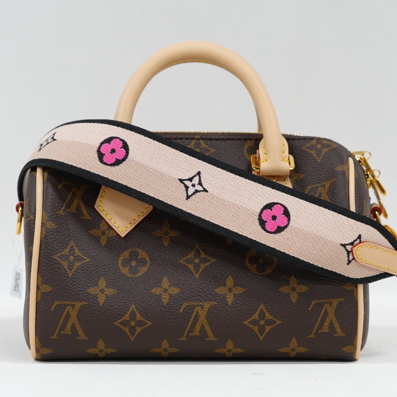 近全新 LouisVuitton/路易威登 Speedy20 黑色不可調節肩帶 斜背包-0