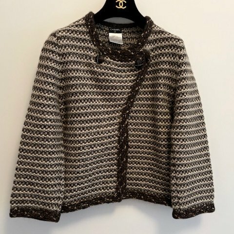 Chanel 喀什米爾/羊毛混紡邊織開衫