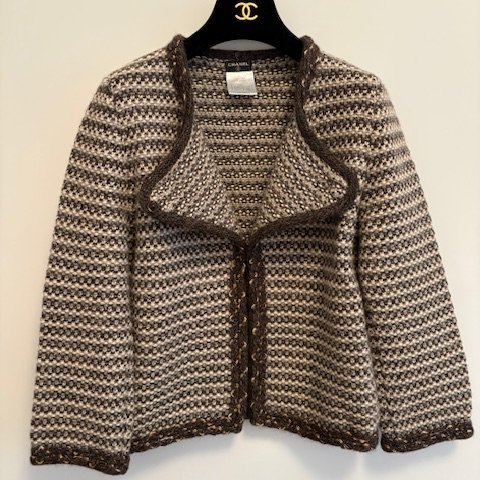 Chanel 喀什米爾/羊毛混紡邊織開衫-1